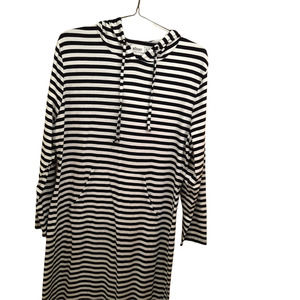 Missky Black White Hoodie Maxie Dress Size XXL